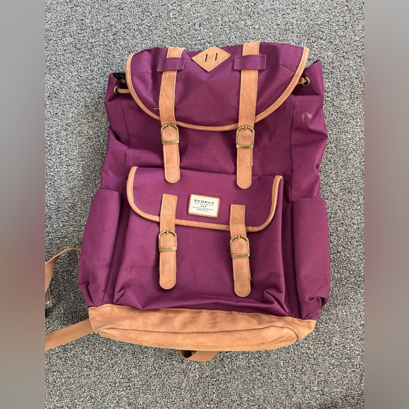 Benrus 19” Backpack Rucksack Nap sack Multi-Pockets Canvas/Leather - Picture 1 of 3